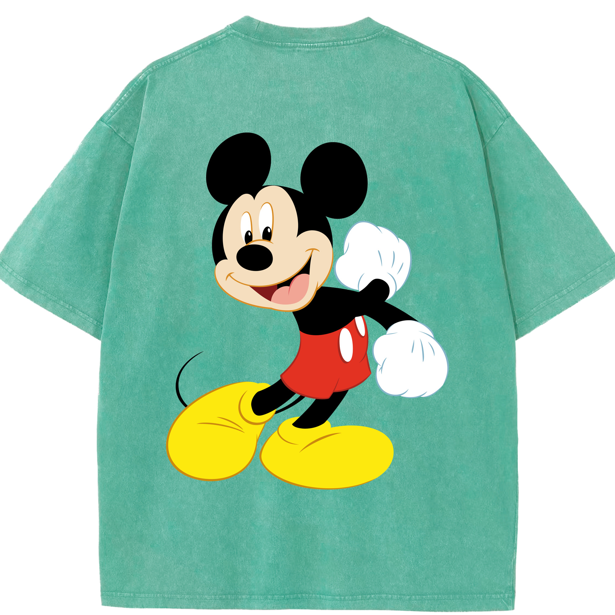 （画像用） ミッキーマウス Mickey Mouse 綿100% ヴィンテージ風 半袖Tシャツ（背面プリント）